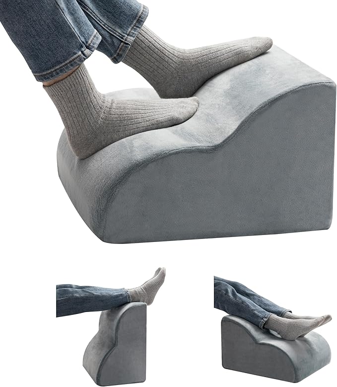 Ganondorf Ergonomic Foot Rest for Under Desk at Work Multi-Purpose Foot Stool Leg Elevation Pillow Back Support Cushion & Lap Desk Support, High-Density Foam with Washable Cover