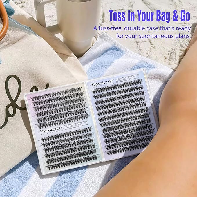 Pawotence Lash Clusters 480pcs Individual Lashes 30D 40D Cluster Eyelash Extensions Eyelash Clusters Lash Extensions for Self Application (30D&40D, 0.07D, 11-16mm Valuable Pack)