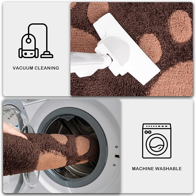 PURRUGS Dirt Trapping Door Mat 32" x 47", Non-Skid/Slip Machine Washable Microfiber Entryway Rug, Dog Doormat, Super Absorbent Welcome Mat for Muddy Wet Shoes and Paws, Brown