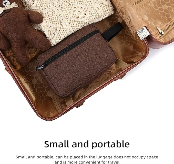 Travel Toiletry bag Toiletry bag for women men Hanging Cosmetic bag Travel accessories for Women Men (Brown)