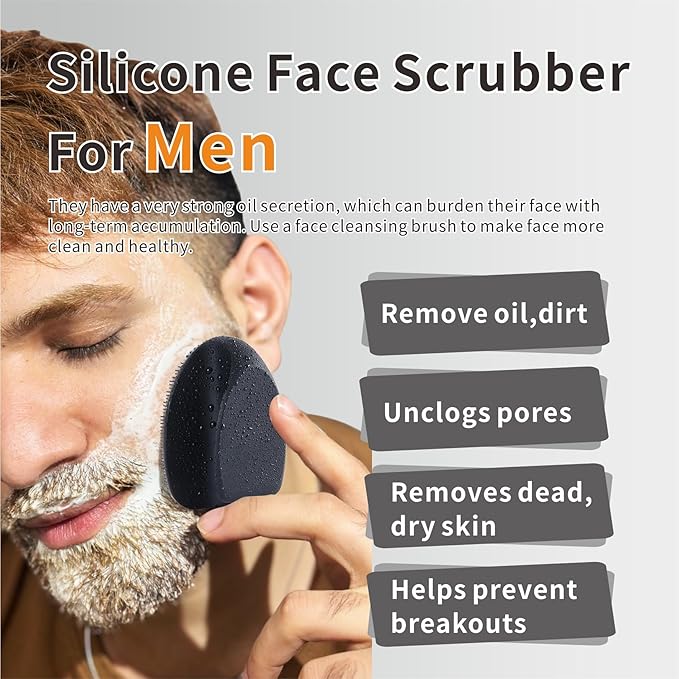 Soft Silicone Body Scrubber with 2pack Silicone Face Scrubber for Shower,Exfoliating Body Scrubber for Sensitive Skin,Silicone Body Brush Face Cleansing Brush for Pore Cleaning,Skin Care