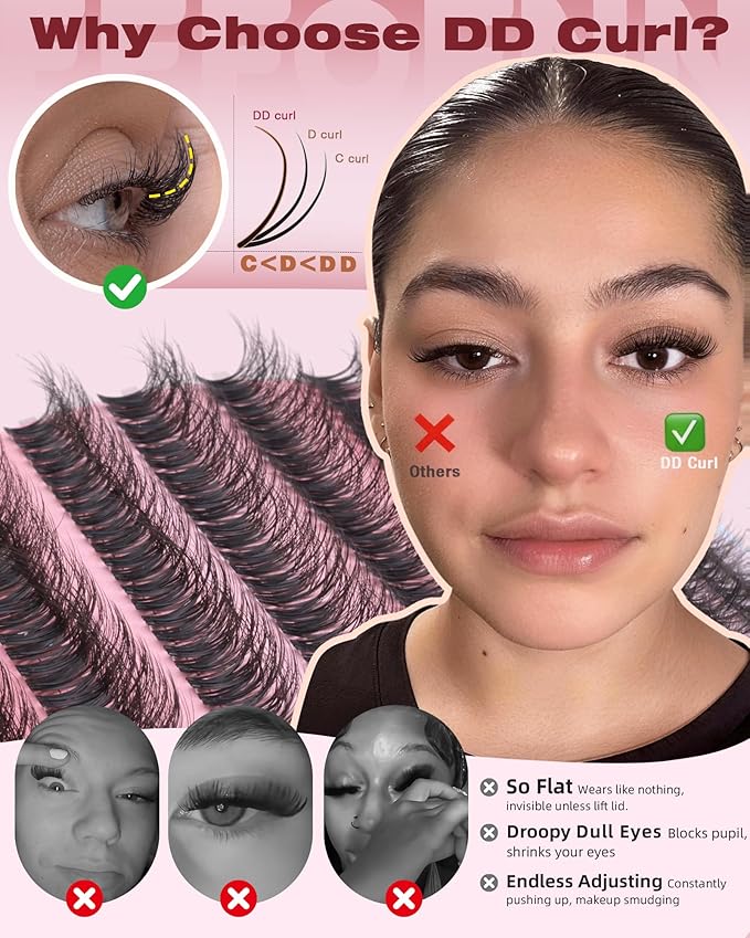 Lash Clusters Natural Eyelash Clusters Wispy Lashes Clusters C Curl Cluster Eyelash Extensions 8-14mm Lash Cluster Invisible Band Individual Lashes Bunny Cluster Lashes by Eefofnn