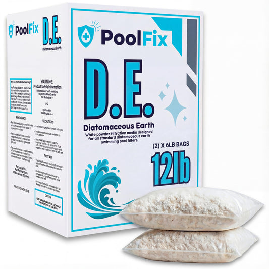 DE Pool Filter Powder – Diatomaceous Earth Pool Filtration Media – DE Filter Powder for Water Clarity - 12LB Bags for Crystal Clear Swimming