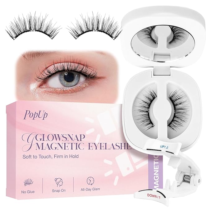 POPUP Soft Magnetic Eyelashes with Applicator, Reusable Magnetic Lashes Natural Look, No Glue Needed, Windproof & Waterproof,Comfort (A01)
