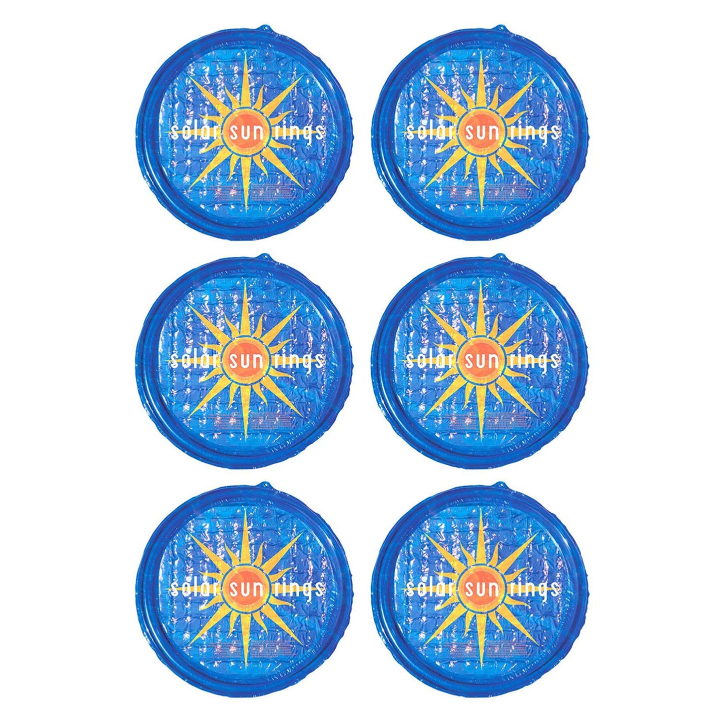 Solar Sun Rings Portable Above Ground Inground Swimming Pool Hot Tub Spa Heating Accessory Circular Heater Solar Cover, Blue (6 Pack)