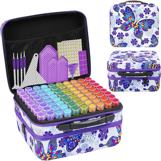 ZORETCO Diamond Painting Storage Case,240 Slots Diamond Art Kits with Accessories for Craft Jewelry Beads Organizer Boxes