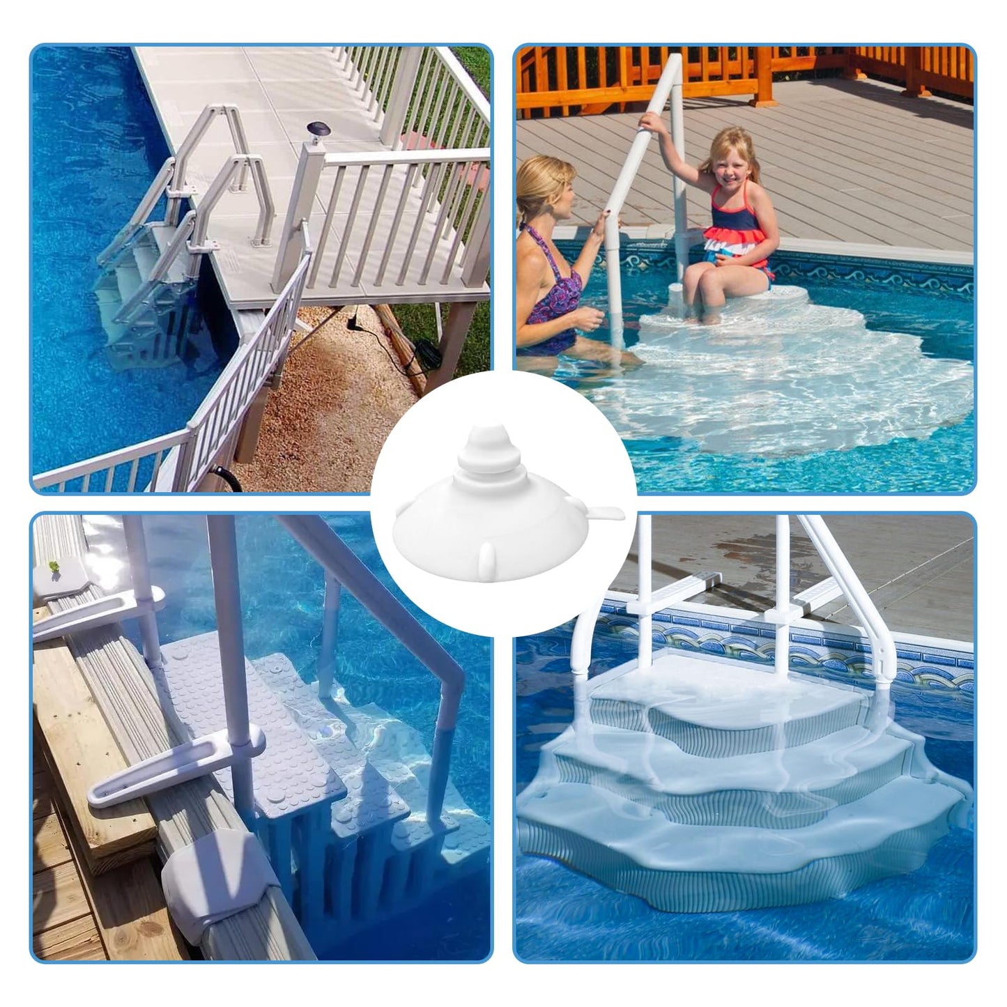Pool Step Suction Cups, Step Cups Replacement for Innovaplas Above Ground Swimming Pool Steps (4 Pack)