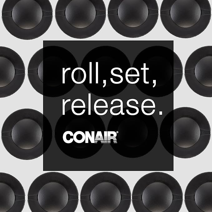 Conair Hot Rollers for Long,Medium & Short Hair,12 Jumbo 1 ÃÂ½" Heated Hair Rollers with Clips,Hot Curlers for Women,Volume & Curls,Amazon Exclusive,Black,(Pack of 4)