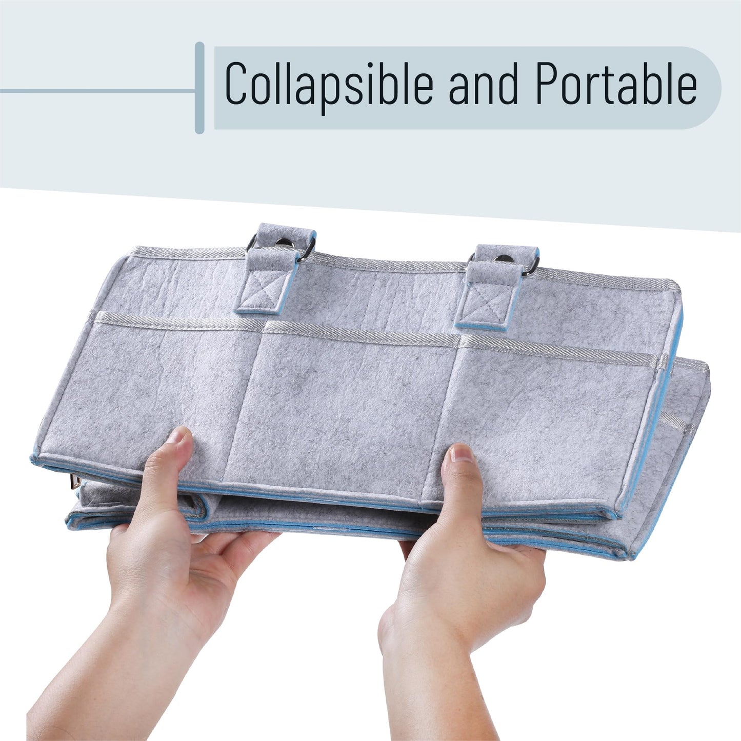 Mr. Pen- Baby Diaper Caddy Organizer, 2 Pack, Blue Inside, Large Baby Caddy Organizer with Handle, Collapsible & Portable