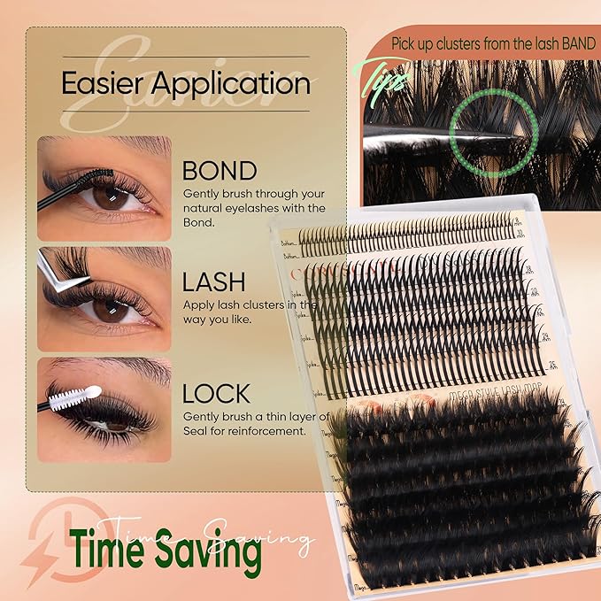 Lash Clusters with Bottom Lashes Spike Long 26mm Lash Clusters with Spikes 260D Volume Eyelash Clusters DIY Cluster Eyelash Extensions Mega Style Individual Bottom Lashes Extension by CORUSCATE