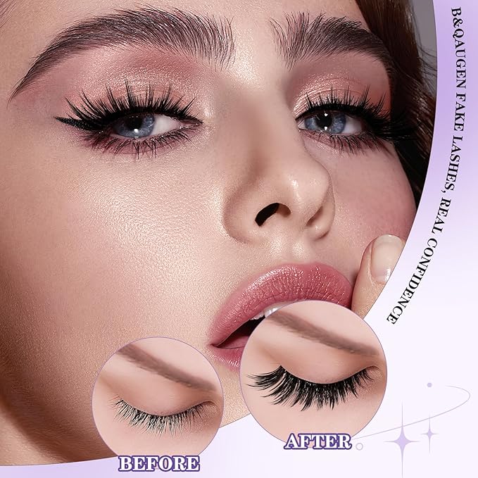 B&Q Wispy Lash Clusters Full B52,Eyelash Clusters 156PCS Comfortable band Cluster Eyelash Extensions,8-18mm Volume Individual Lashes Lightweight D Curl Lash Clusters Soft Eyelashes Natural Look(B52)