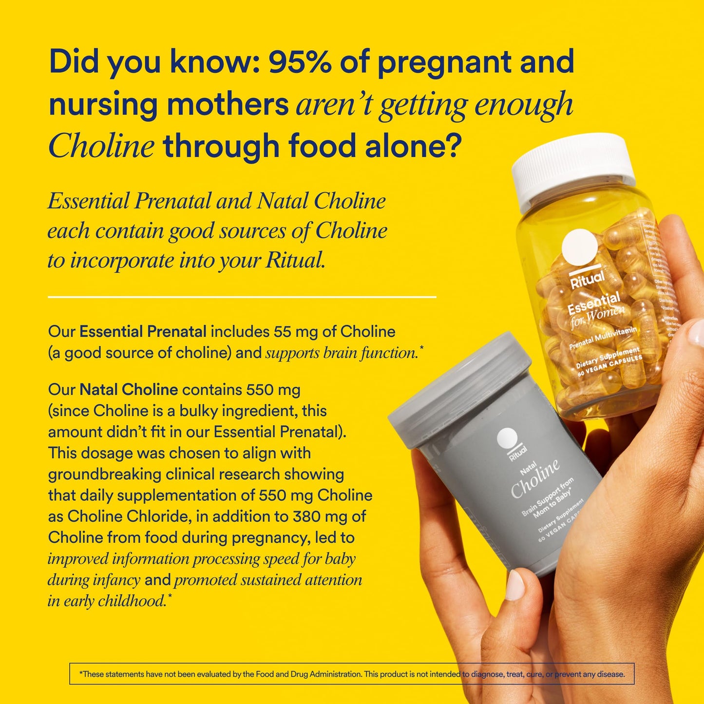 Ritual Prenatal Multivitamin For Women - Key Essential Vitamins and Minerals To Support Mom and Baby During Pregnancy* - Folate, Choline, Omega-3 DHA, Iron - Vegan - Citrus - 60 Capsules - 30 Servings