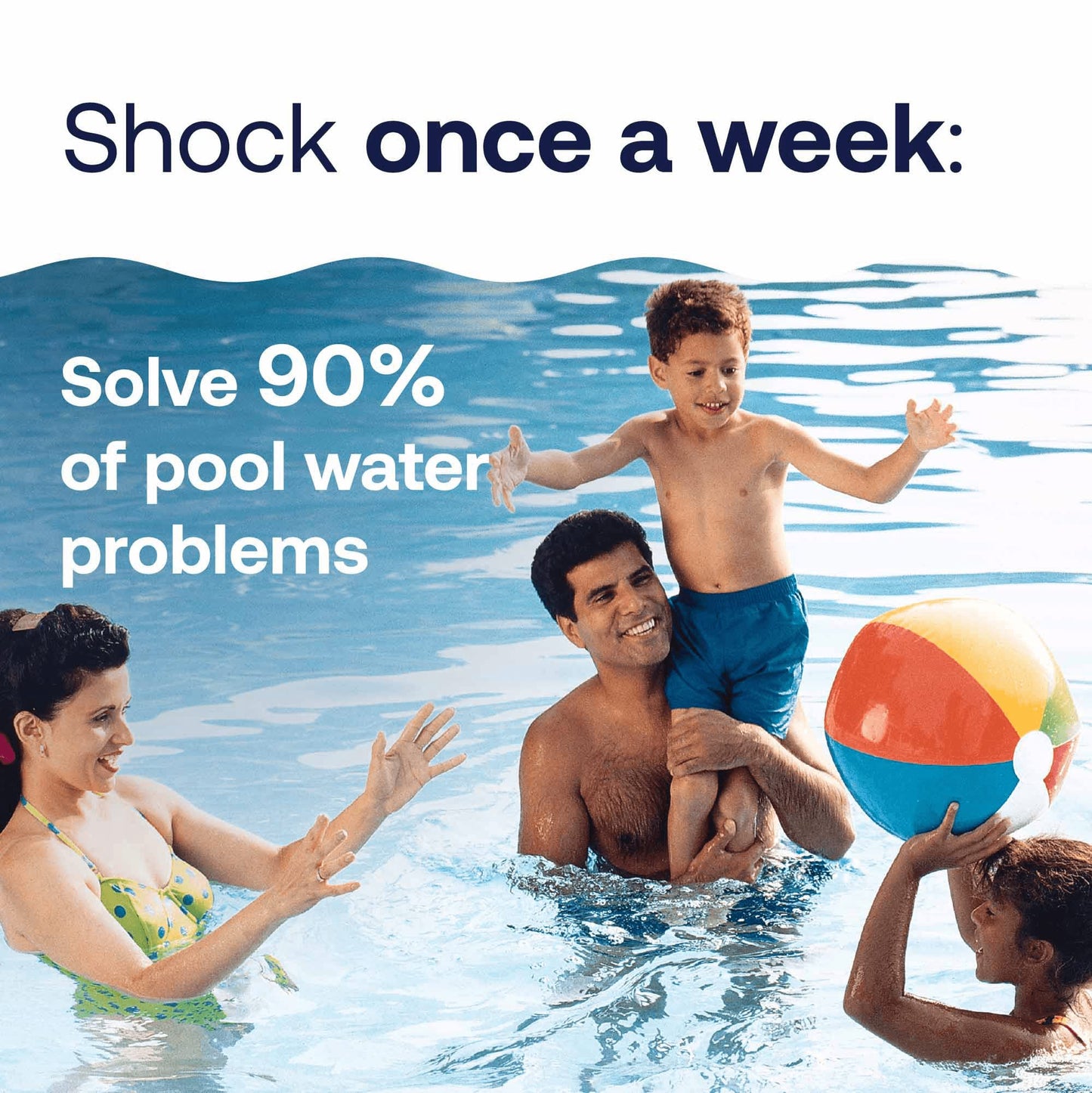 HTH 52038 Swimming Pool Care Green to Blue, Advanced Shock System, 2-Step Swimming Pool Care Solution, 1 Kit