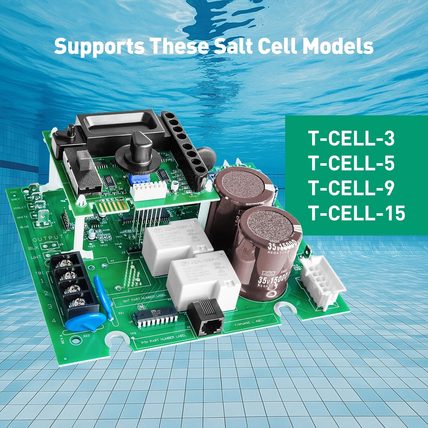2026 GLX-PCB-RITE Control Board & GLX-PCB-DSP Display Board Set – Compatible with Hayward/Goldline Aqua Rite Saltwater Systems – Complete Pool Chlorinator Replacement Kit - Green