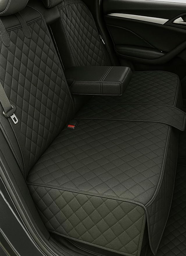 Waterproof Dog Car Seat Cover for Back Seat, Split Car Seat Covers for Dogs, Pet Backseat Cover for Dogs in Car, Nonslip Car Seat Protector, Seat Covers for Cars SUV Truck,seat Belt
