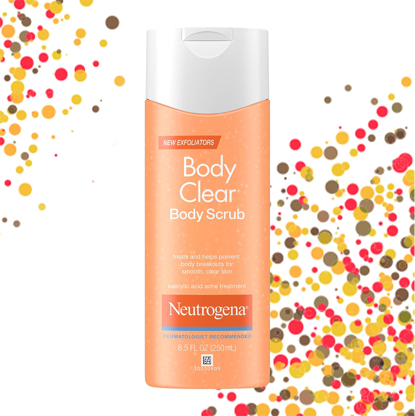 Neutrogena Body Scrub, Oil Free, Acne | With Salicylic Acid | For Back, Chest & Shoulders | 8.5 fl. oz | Pack of 2