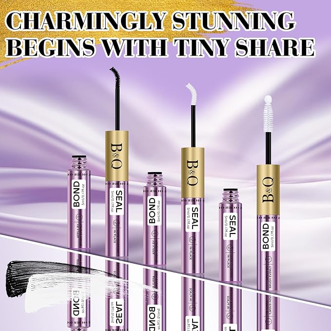 B&Qaugen Lash Bond and Seal 10ML Clusters Lash Glue Waterproof Long Lasting Mascara Wand Lash Extension Bond and Seal Strong Hold 2 in 1 Bond and Seal for DIY Lash ExtensionsÃ¯Â¼ÂWhite Bond and Seal,10MLÃ¯Â¼Â
