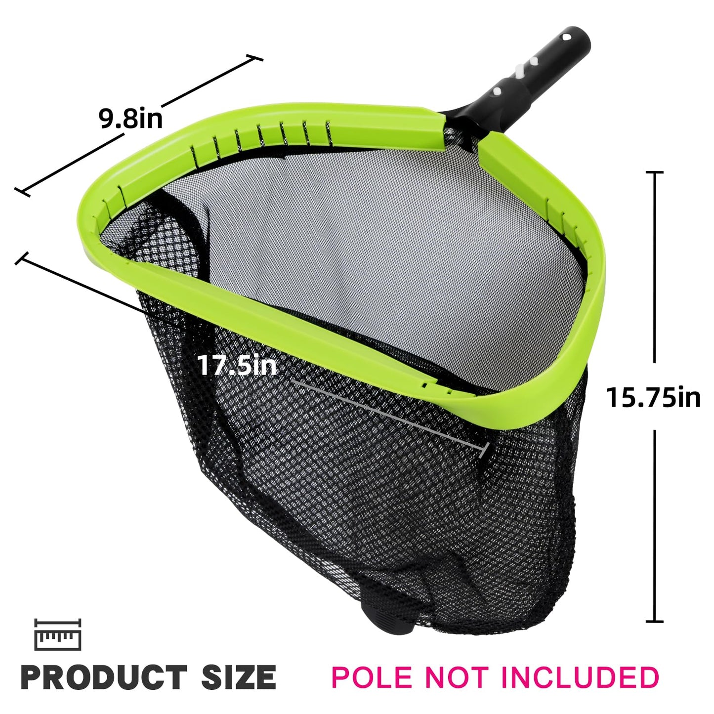 Sepetrel Pool Net,Professional Swimming Pool Leaf Skimmer Nets for Cleaning with Double-Layer Deep Big Bag,Heavy Duty Aluminum Frame & Handle Rake(Pole Not Included)