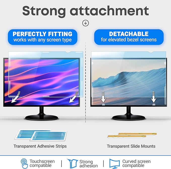 VINTEZ 23.6 inch Blue Light Blocking Screen Protector Panel for 16:9 Widescreen Computer Monitor and Laptop - PC Anti-UV Eye Protection Filter Film - Anti-Scratch Diagonal Frame Shield [1 Pack]
