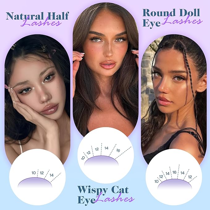Wispy Lash Clusters Natural Look Cluster Eyelash Extensions 3D Look Eyelash Clusters CD-curly 10-16MM DIY Lash Extension at Home Easy to Use Individual Lashes Clean Eye Makeup by Newcally