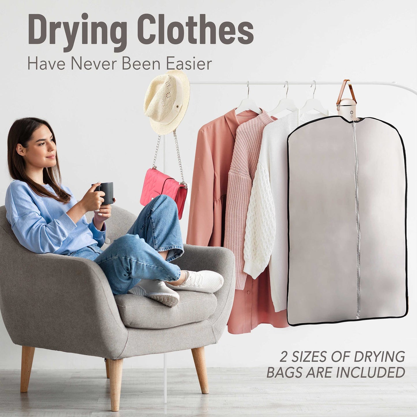 Sanivery Electric Portable Dryer for Clothes - Mini Clothes Dryer with Shoe Drying Attachment, Foldable Drying Rack, Super-Quiet Motor, Timers Automatically Shutdown - Compact Travel Dryers