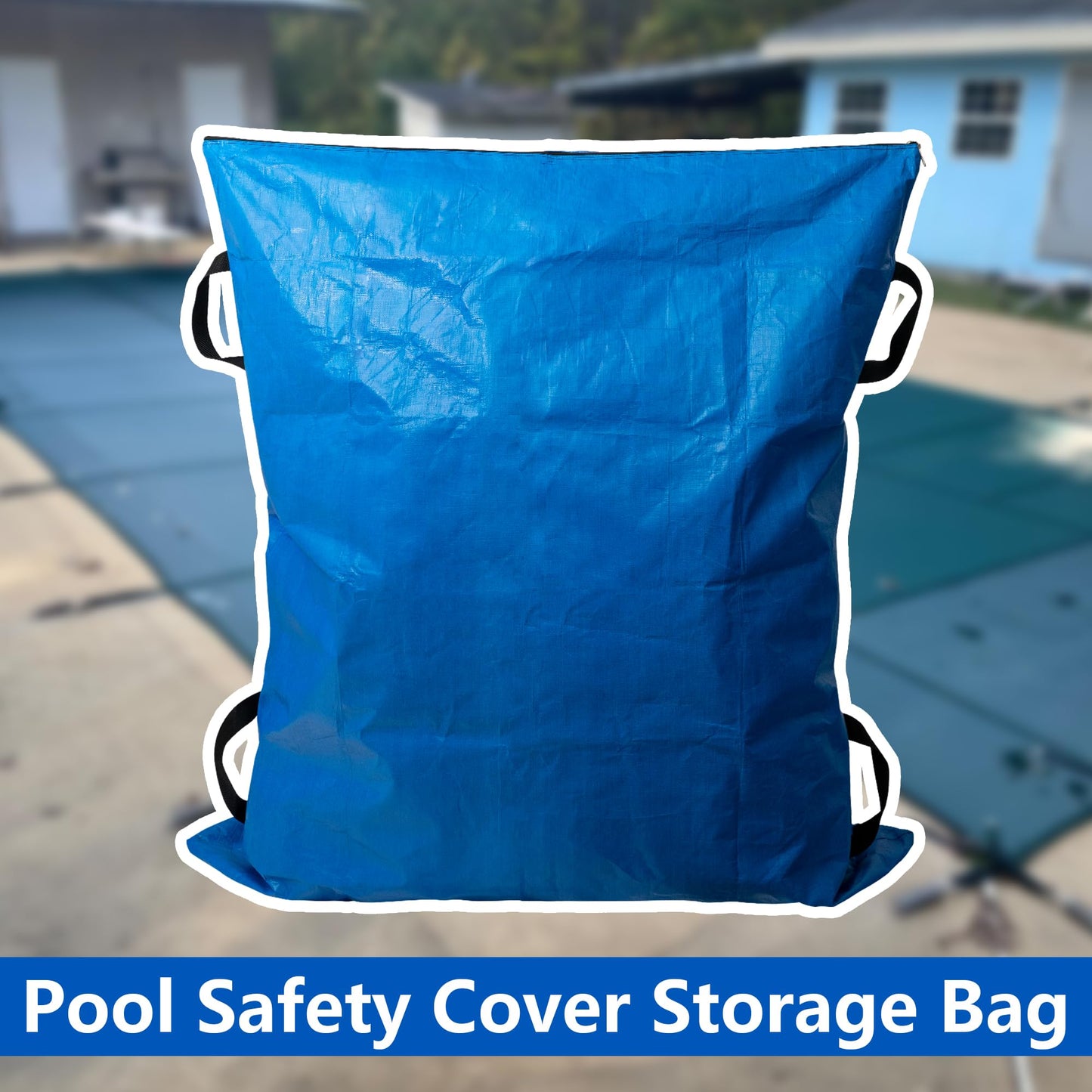 Adnee Pool Cover Storage Bag with 4 Carry Handles,48x57 Inch Waterproof Pool Safety Cover Stowaway Bag, Pool Cover Packing Bags for Pool Covers Organizing