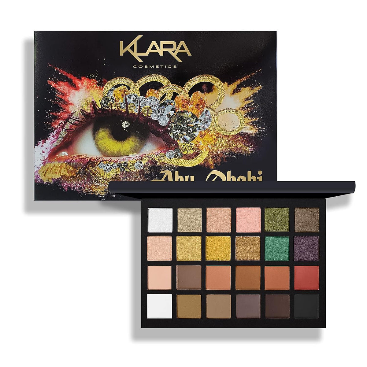 24 Eyeshadow Palette - Festive Luxury Vibrant Bold Full-Color Pigment Long Lasting Matte Shimmer Eye shadow Palette (Abu Dhabi)