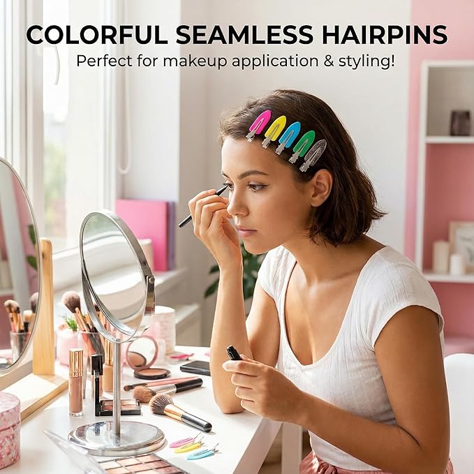 Creaseless Hair Clips for Women Styling 40Pcs Getting Ready No Crease Hair Clips for Bangs Setting No Bend Dent Makeup Clip Application Skincare Clip (Orange)