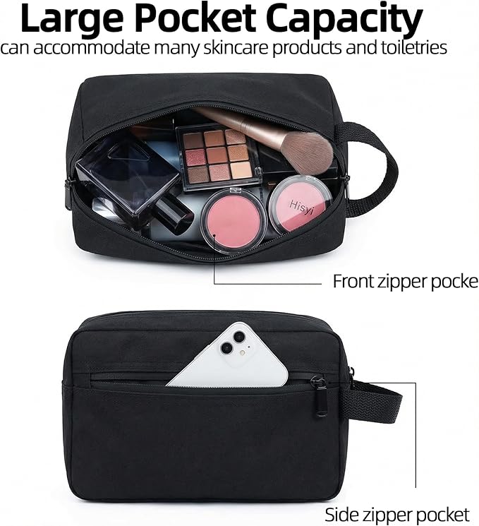 Travel Toiletry Bag for Women Men, Small Makeup Bag, Water-Resistant Cosmetic Bag, Cosmetic Pouch, Traveling Dopp Kit, Travel Essentials Accessories (Red)
