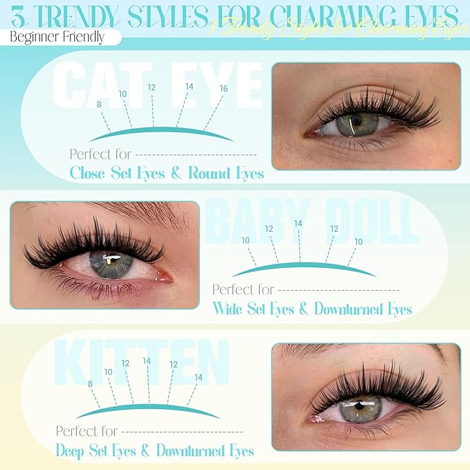 Lash Clusters Wispy Eyelash Clusters Manga Lashes Cluster Eyelash Extension Natural Lashes Clusters Fairy False Lashes DIY Individual Lash Extension Thin Band Lash Clusters with Spikes