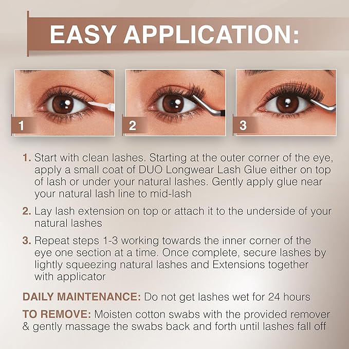 Ardell Pre-Mapped Eyelash Extensions Kit - False Lashes Doll Eye, Reusable Segmented Lash Strips, Long-Lasting with Glue and Remover, 4 Pack