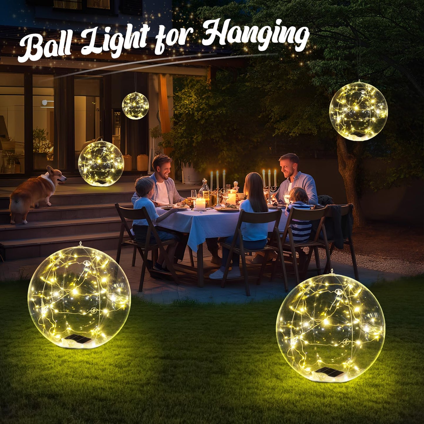 Cootway Floating Pool Lights, 15 Inch Warm White Solar Pool Light that Float, IP68 Waterproof Inflatable Light Up Pool Balls, Float or Hang Solar Floating Lights for Pool, Wedding, Party Decor - 2PC