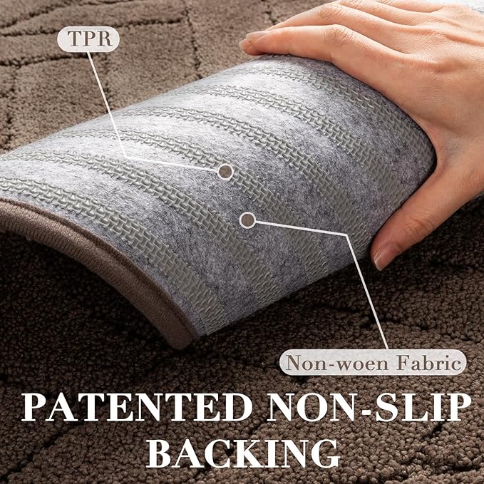 Tindbea Large Dog Mat for Muddy Paws,Absorbs Moisture Dirt Non-Slip Washable Long Mud Mat for Dogs,Soft Rubber Backing Front Inside Pet Rug for Entryway, Mud Dog Paws, Patio(32"x47",Latte)