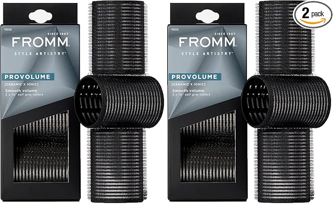 Fromm ProVolume 1.75" Self-Grip Ceramic Ionic Thermal Hair Rollers, 3 Count, Large Salon Quality Hair Curlers for Medium to Long Length Hair and Curtain Bangs (Pack of 2)