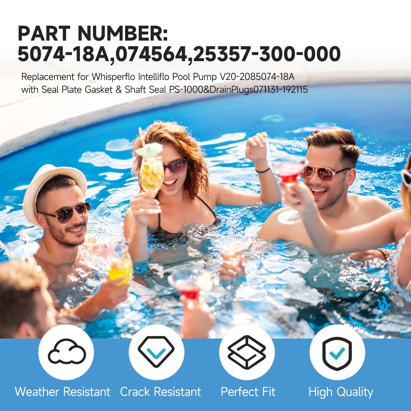 Kolasina 25357-300-000 074564 Seal Plate Fits for Pentair Whisperflo Intelliflo Swimming Pool Pump with Seal Plate Gasket & Shaft Seal PS-1000 & Drain Plugs 071131-192115