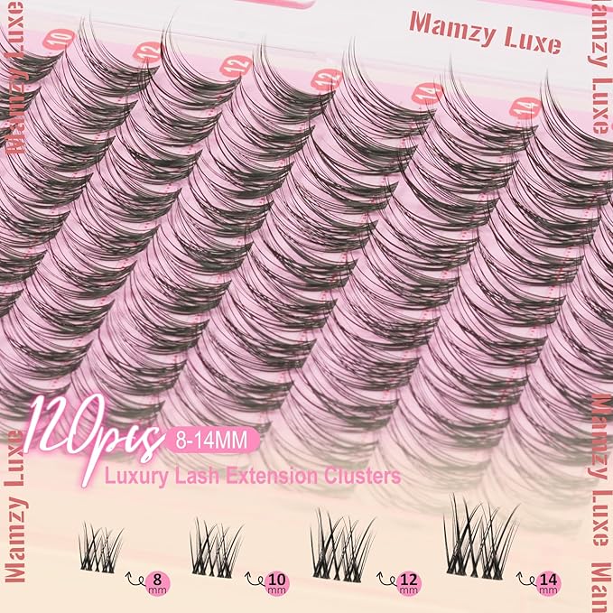 Wispy Lash Clusters Natural 8-14MM Eyelash Clusters CC Invisible Band Short Curly Cluster Eyelash Extensions DIY Versatile Eye Lashes Clusters Extension by MAMZY LUXE