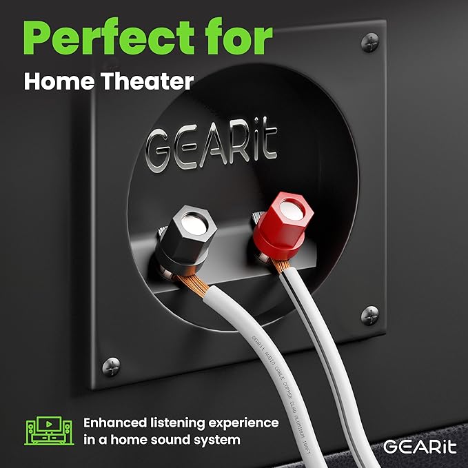 16AWG Speaker Wire, GearIT Pro Series 16 Gauge Speaker Wire Cable (500 Feet / 152.4 Meters) Great Use for Home Theater Speakers and Car Speakers, White