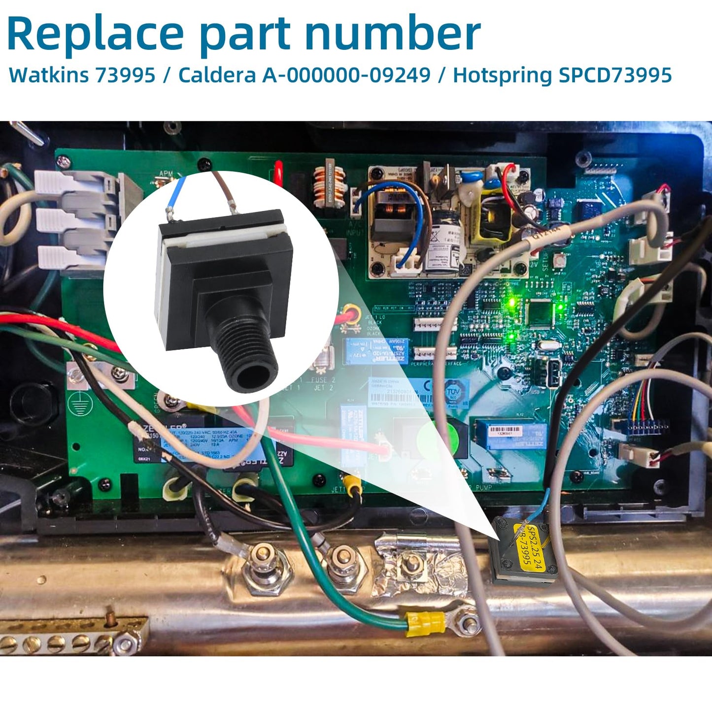 Hot Tub Spa Heater Pressure Switch for Watkins 73995 Solana Caldera Hot Spring&Spot 2010+ Relay/Rhythm/Tempo&2011+ SX TX,2006-2009 Solana RX SX TX,2010+ Caldera Palatino/Marino