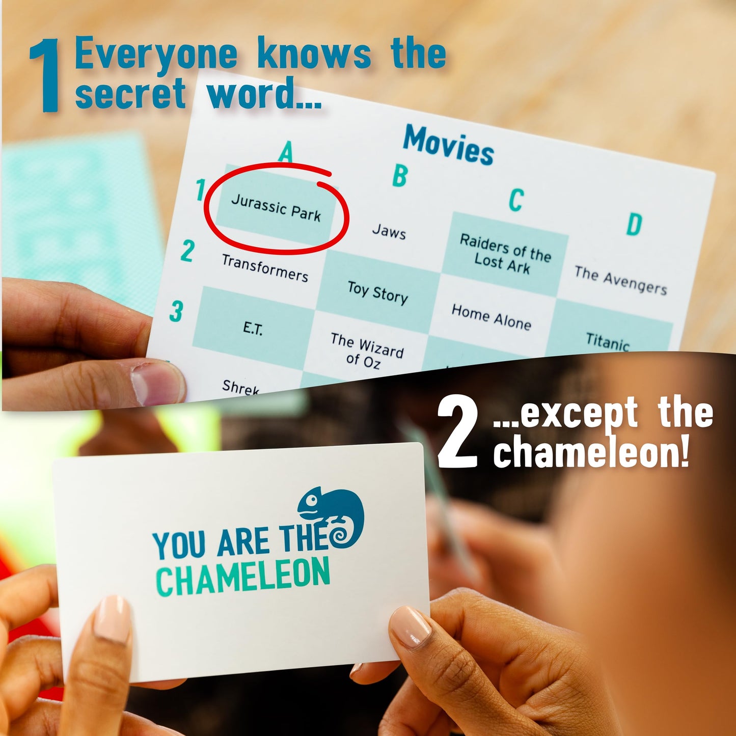 Big Potato The Chameleon, Award-Winning Board Game for Families & Friends | Includes 80 Extra Secret Words