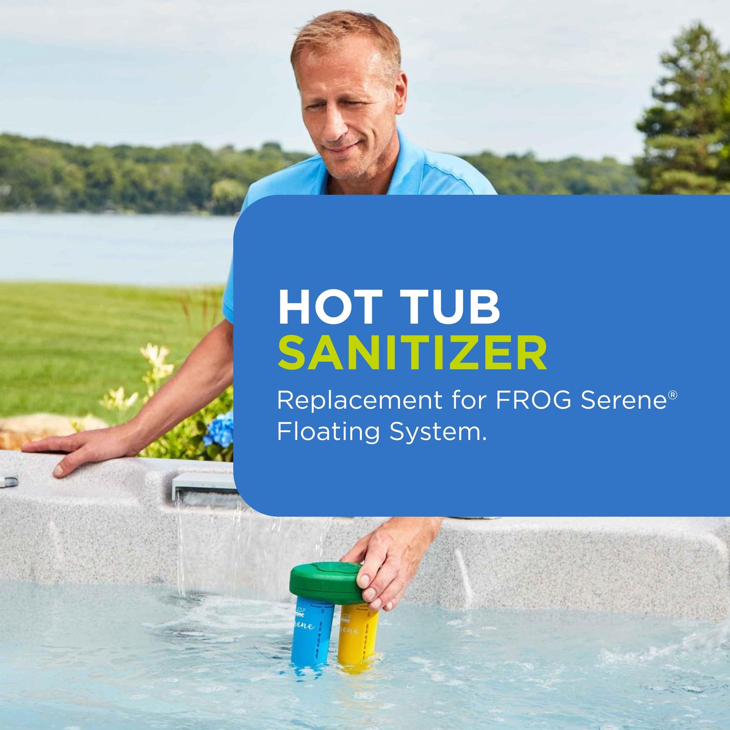 FROG Serene Mineral Replacement Cartridge for Hot Tubs for use only with FROG Serene in-Line and Floating Sanitizing Systems for Spas up to 600 gallons, Quick and Easy Hot Tub Sanitizer