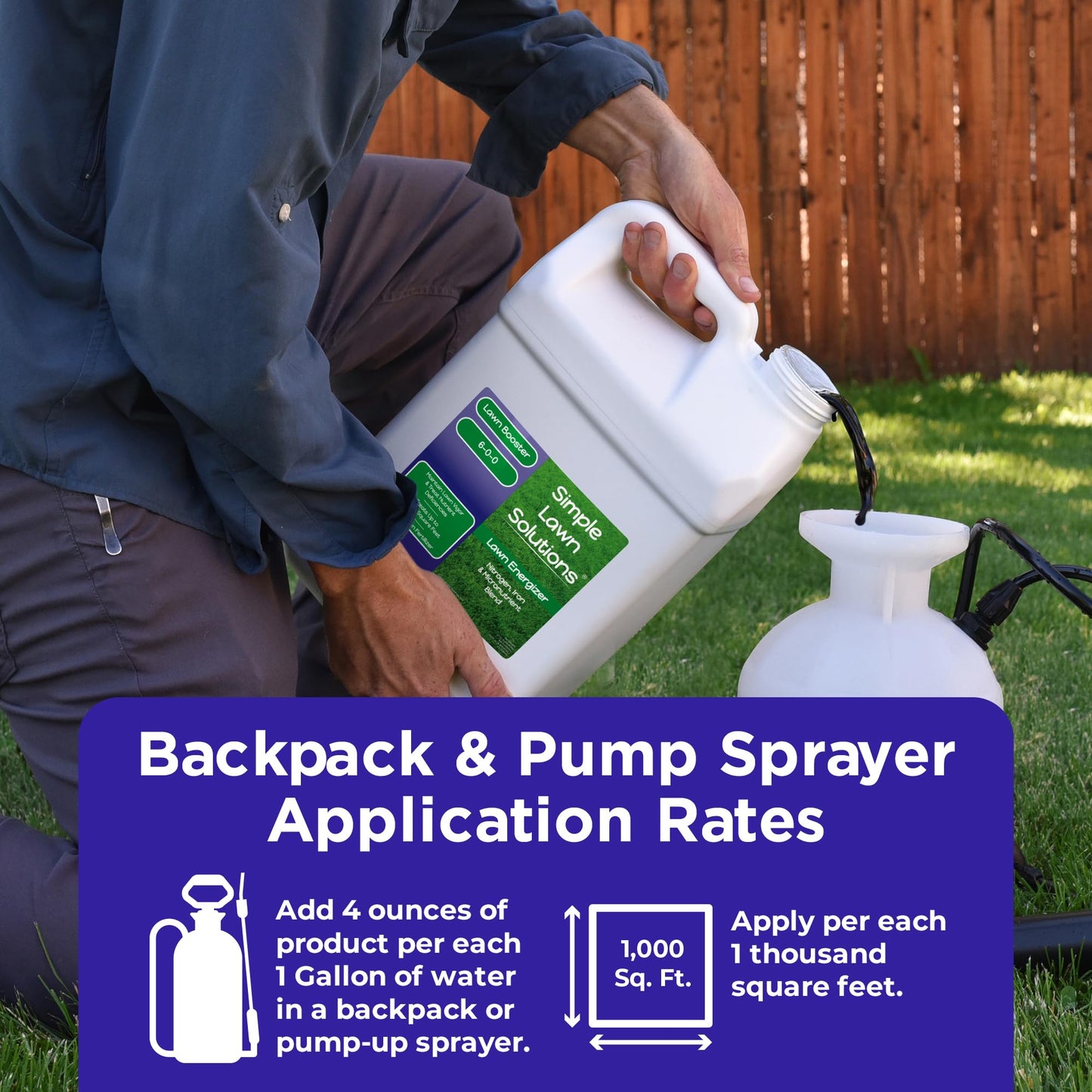Commercial Grade Lawn Energizer- Grass Micronutrient Booster with Iron and Nitrogen- Liquid Turf Spray Concentrated Fertilizer- Any Grass Type, All Year- Simple Lawn Solutions (2.5 Gallons)