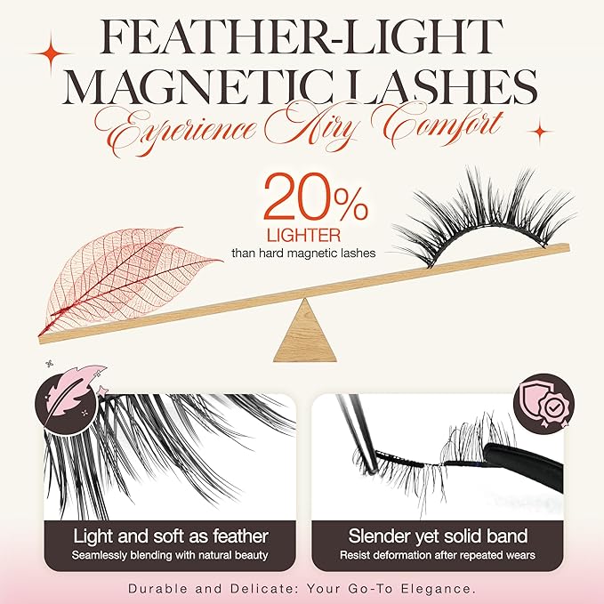 LASHVIEW Upgrade Magnetic Eyelashes with Applicator Soft Magnetic Eyelashes Natural Look Reusable No Glue Needed Easy to Wear and Remove（A29)