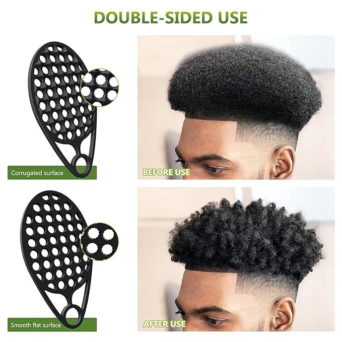 KOUPA Magic Silicone Curly Hair Brush, One Piece Twist Curl Comb for Afro Curls, Washable Hair Tool for Men Women, Black, 1 Piece