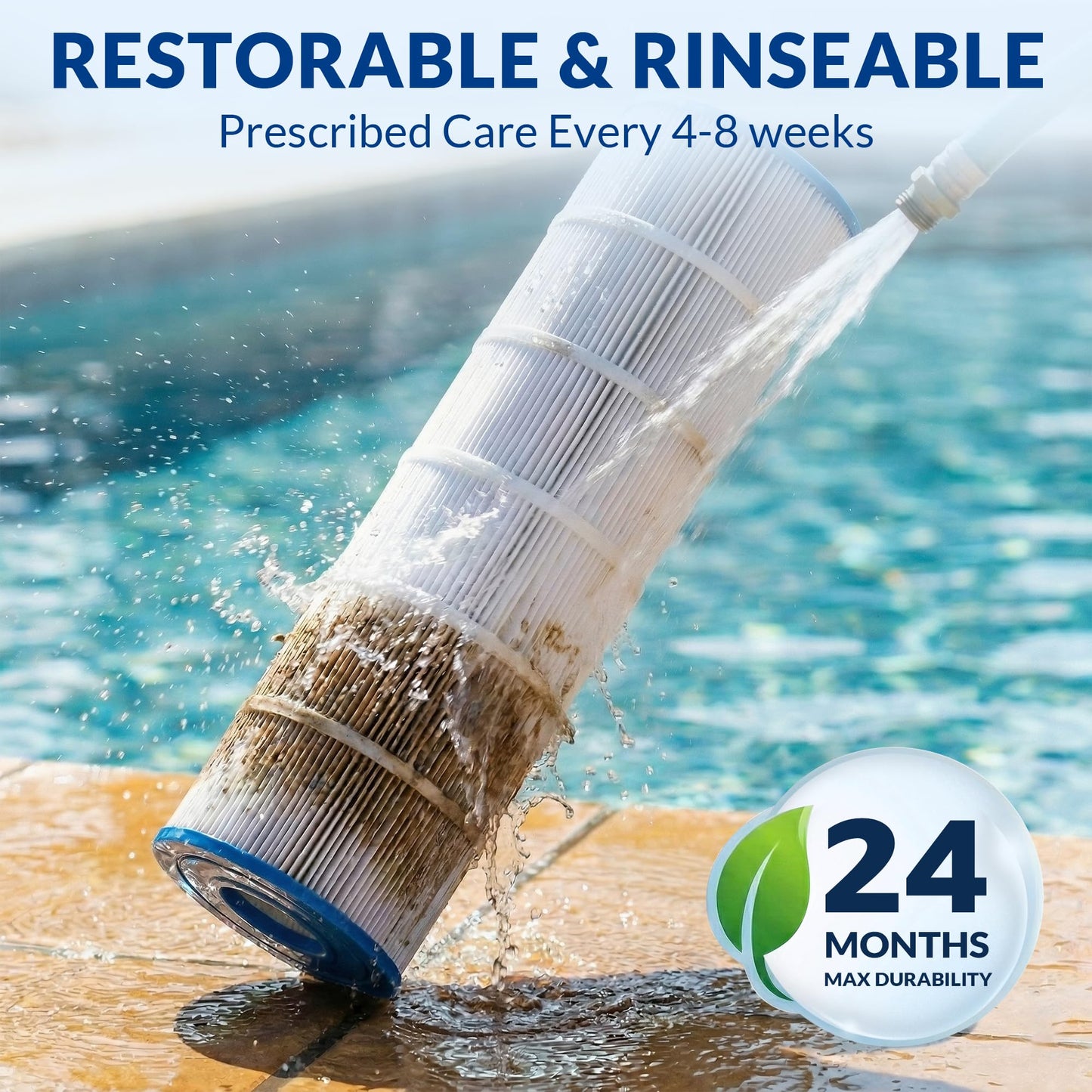 Swimara CCP520 PCC130 178585 R173578 817-0131, 5 oz+ Trilobal Fabric Pool Filter Cartridges, Compatible with Pentair Clean & Clear Plus 520 (#160332) & Waterway 525, 4-Pack, Ultra Series