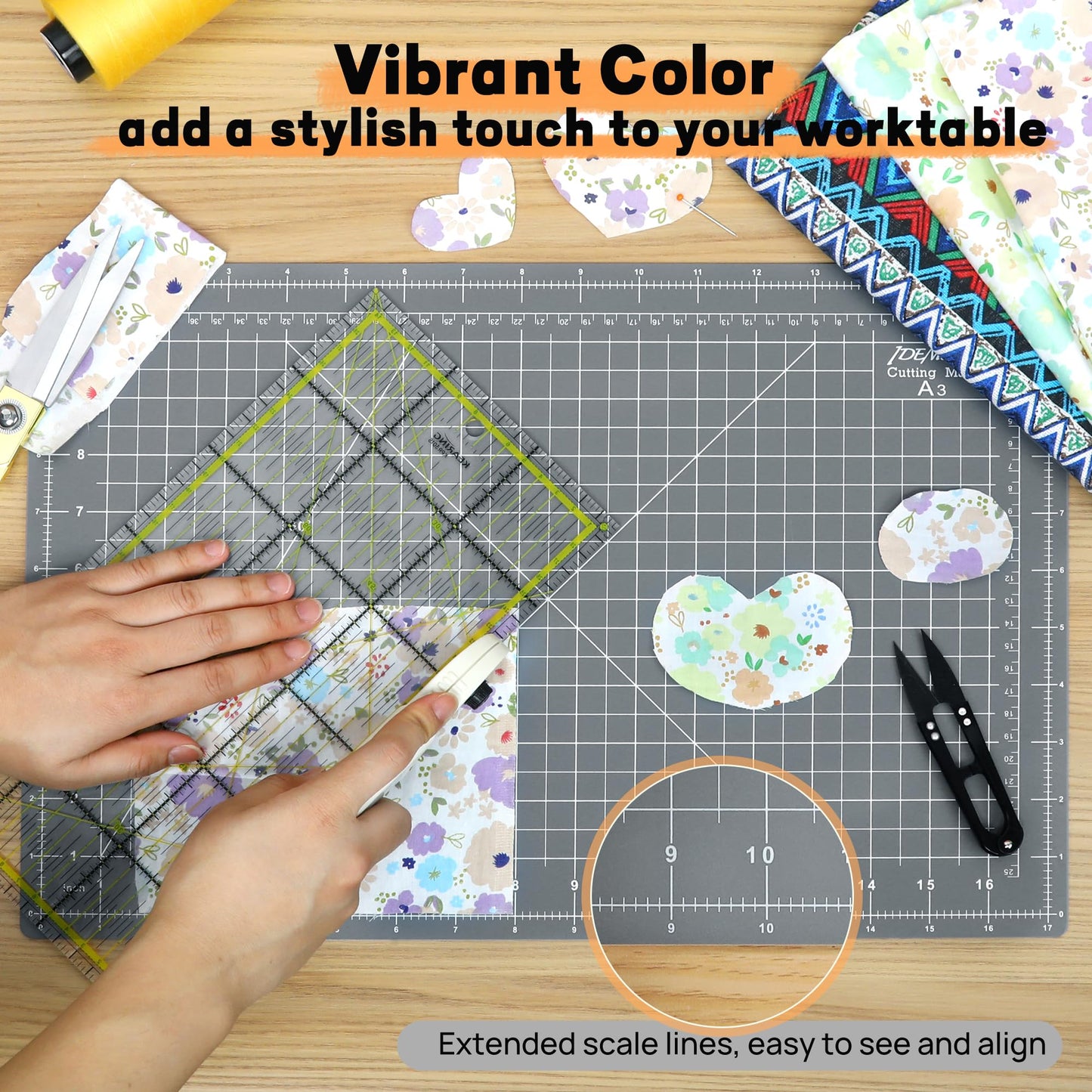 Premium 5 Pcs Self Healing Cutting Mat 18'' x 12'', A3 Non-slip Sewing Mat for Quilting, 5-Ply Rotary Cutting Board Double-Sided for Crafts Cutting Fabric Scrapbooking Modeling Projects