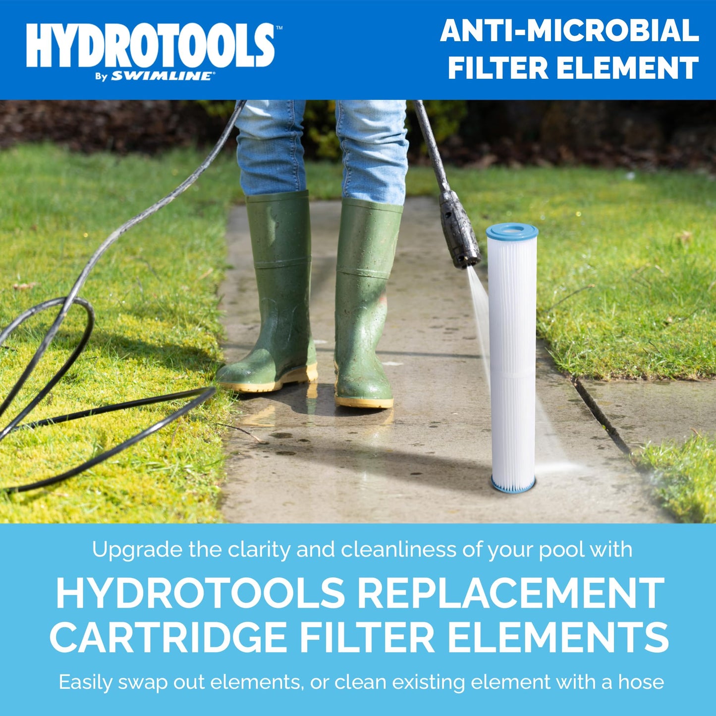 SWIMLINE HYDROTOOLS 5-Pack Above-Ground Pool Cartridge Filter Replacement, 8 Sq Ft Element