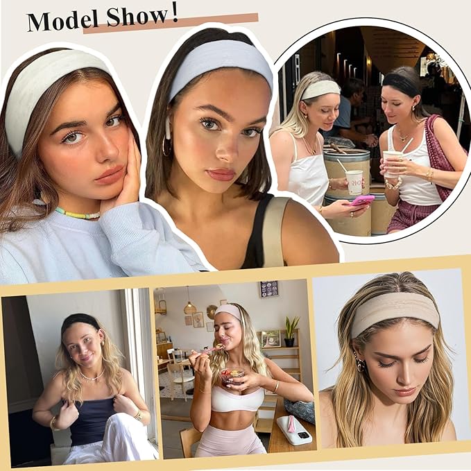 TERSE Lace Headbands for Women Trendy Boho Hair Accessories: Cute Head Bands for Women's Hair Fashion Hairbands 6PCS