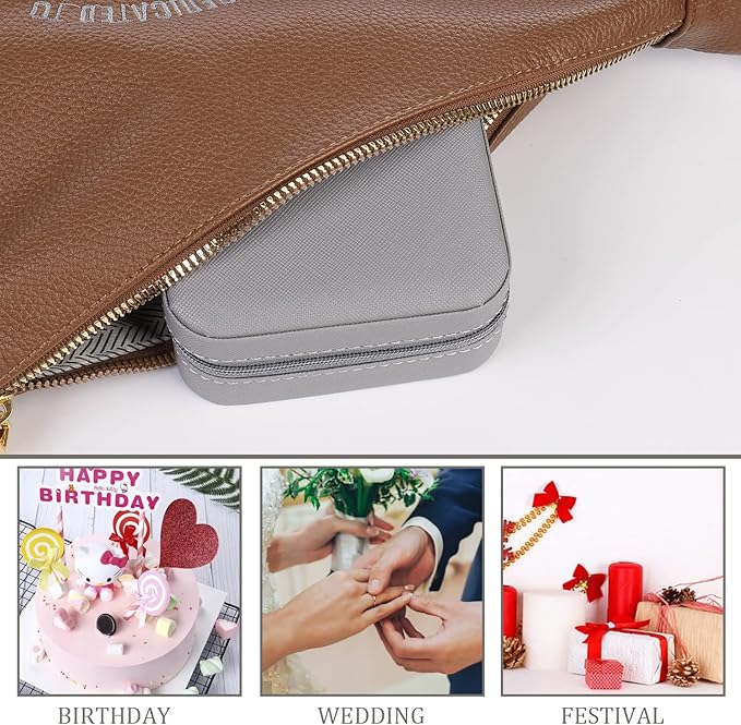 KElofoN Travel jewelry case Travel jewelry box Travel Jewelry Organizer Small Jewelry Organizer Box Gift for Girls Women with Mirror(Grey)