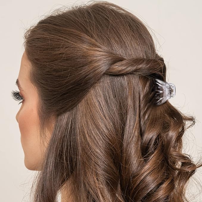 YOHAMA 10 pcs Hair Clips Medium Small 1.57 in Clear Octopus Claw Clips 4cm Medium Jaw Clips Durable Strong Grip for Women Girls Thick Hair.