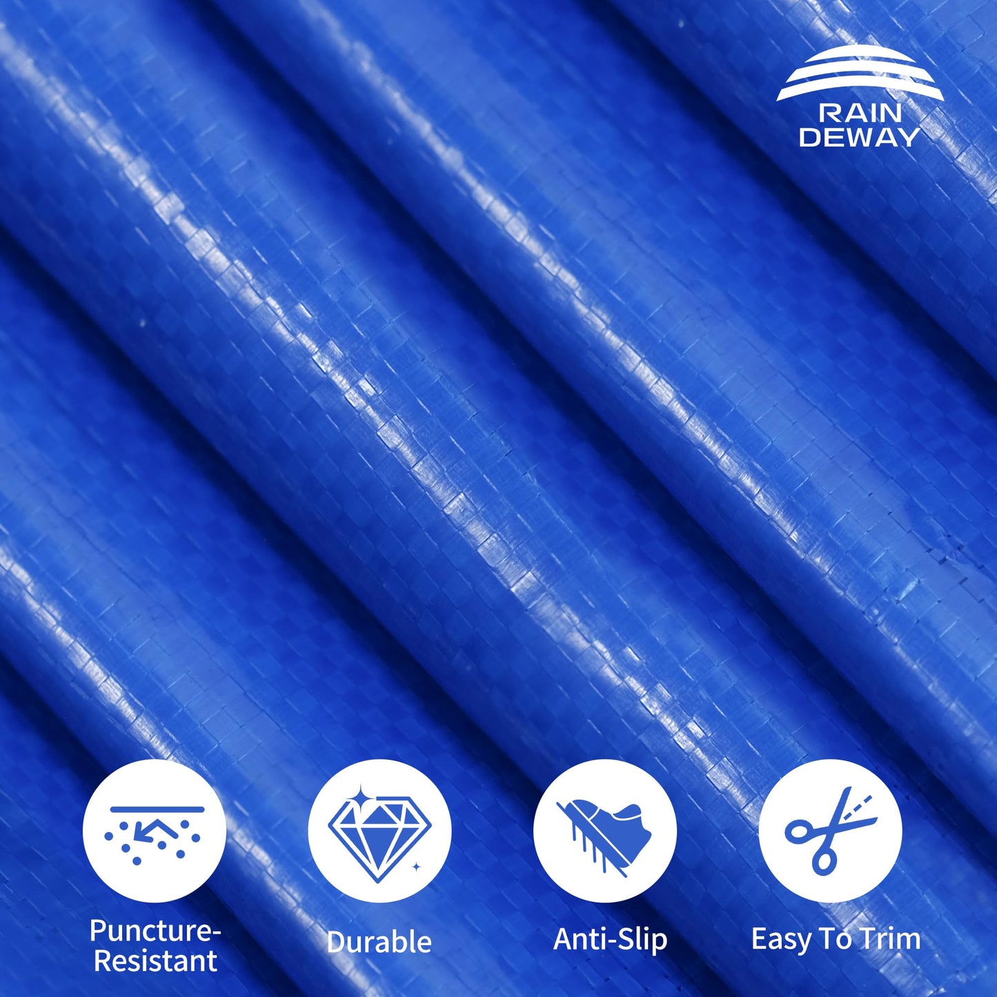 RAINDEWAY 8FT Pool Liners,Swimming Pool Ground Cloth,Multipurpose Round Tarp for Under Pool,Easy to Fold Pool Liner Pad for Above Ground Pool Mat Protector Pad Prevents Punctures Pool,Durable,Blue